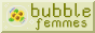 an 88x31 button with my site name on it over a yellow background with a bubble holding sunflowers
