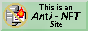 an 88x31 button with an image of a burning nft and text that says this is an anti-nft site over top of a green background. it links to an article explaining why nfts are harmful.